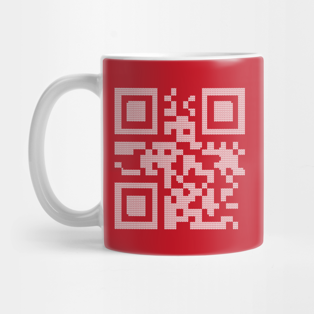 Merry Christmas! Knitted QR Code Ugly Christmas Sweater Mug TeePublic